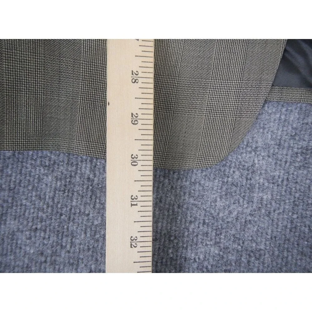 Joseph Abboud 100% Wool Sport Coat Blazer Men's 40S Beige Plaid Classic Business